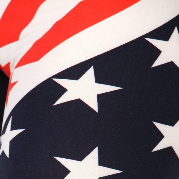 Reg One Size Womens Soft High Waist‎ American Flag Leggings - Picture 6 of 7